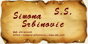 Simona Srbinović vizit kartica